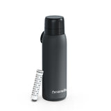 Dreamwills Stainless Steel Insulated Water Bottle with Filter, Keep Ice/Cold and Hot Water for 24h, NSF Certified Filtered Water Filtration Reduce 99.9% of Chlorine, Taste & Odor, Black，25 oz,