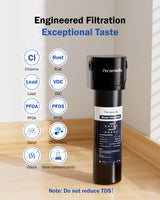 Dreamwills DS10 Under Sink Water Filter System, 1.3 GPM Direct Connect Kitchen Faucet Filtration, 3-Minute Tool-Free Install, Reduces Lead, Chlorine, Bad Taste, Retains Minerals, 1 Year