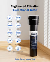 Dreamwills DS15 Under Sink Water Filter System, 1.3 GPM Direct Connect Kitchen Faucet Filtration, 3-Minute Tool-Free Install, Reduces Lead, Chlorine, Bad Taste, Retains Minerals, 2 Years