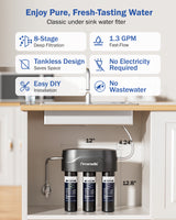 Dreamwills Under Sink Water Filter System SJ10, Under Sink Direct Connect Faucet Filtration, Remove Lead, Chlorine, Chloramine, Fluoride, Odor, Quick Change, 1.3 GPM High Flow