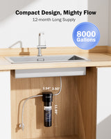 Dreamwills DS10 Under Sink Water Filter System, 1.3 GPM Direct Connect Kitchen Faucet Filtration, 3-Minute Tool-Free Install, Reduces Lead, Chlorine, Bad Taste, Retains Minerals, 1 Year