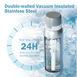 Dreamwills Stainless Steel Insulated Filtered Water Bottle, Keep Ice/Cold and Hot Water for 24 h, NSF Certified Filtered Water Straw Elements Reduce 99.9% of Chlorine, 25 oz