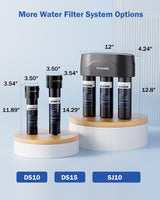 Dreamwills Under Sink Water Filter System SJ10, Under Sink Direct Connect Faucet Filtration, Remove Lead, Chlorine, Chloramine, Fluoride, Odor, Quick Change, 1.3 GPM High Flow